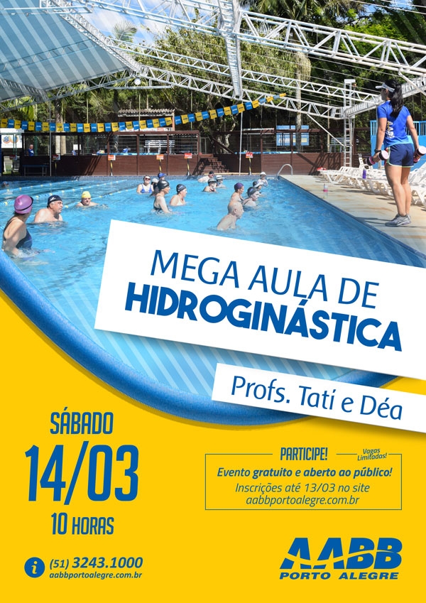MEGA AULA DE HIDROGINÁSTICA: Todas as vagas preenchidas! - AABB Porto ...