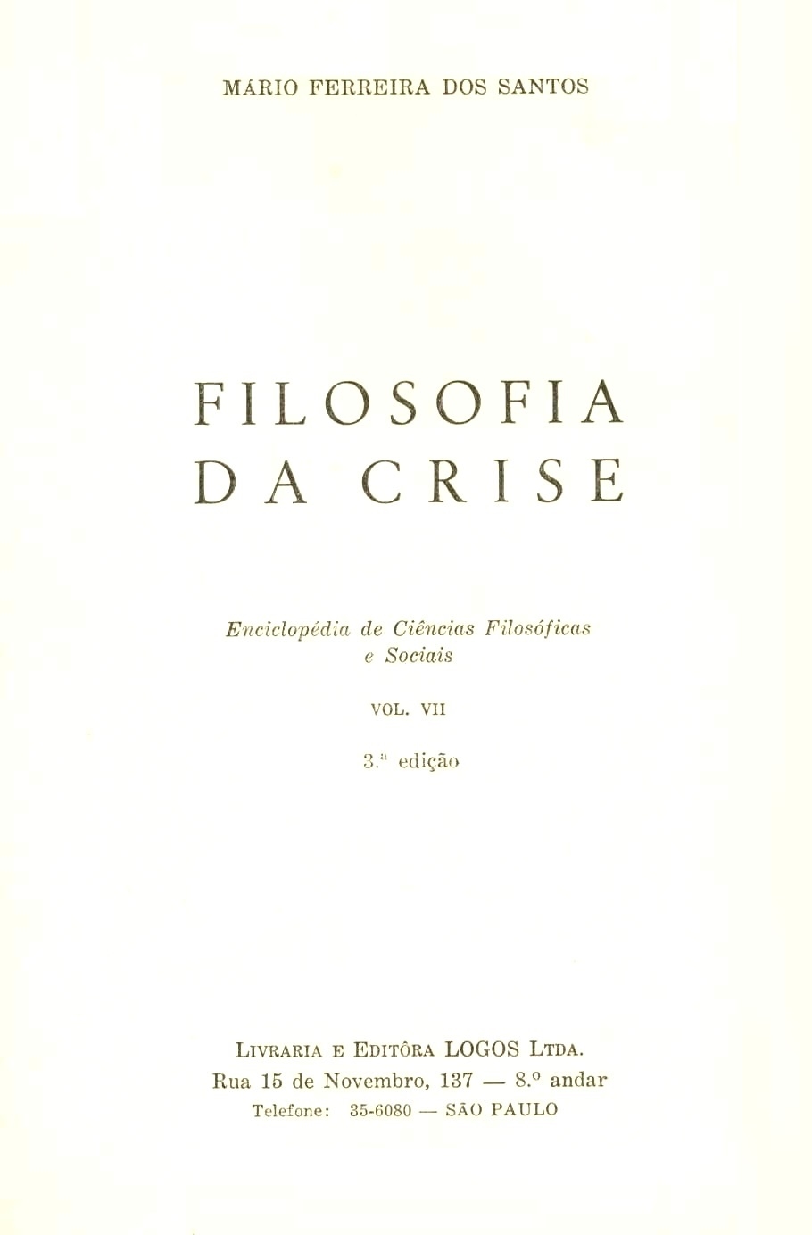 Filosofia da crise