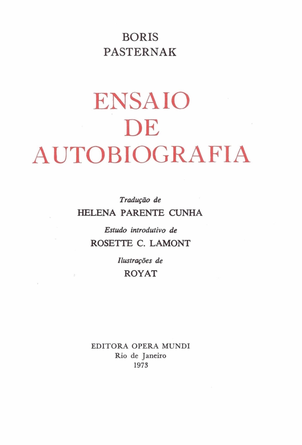 Ensaio de autobiografia de Boris Pasternak