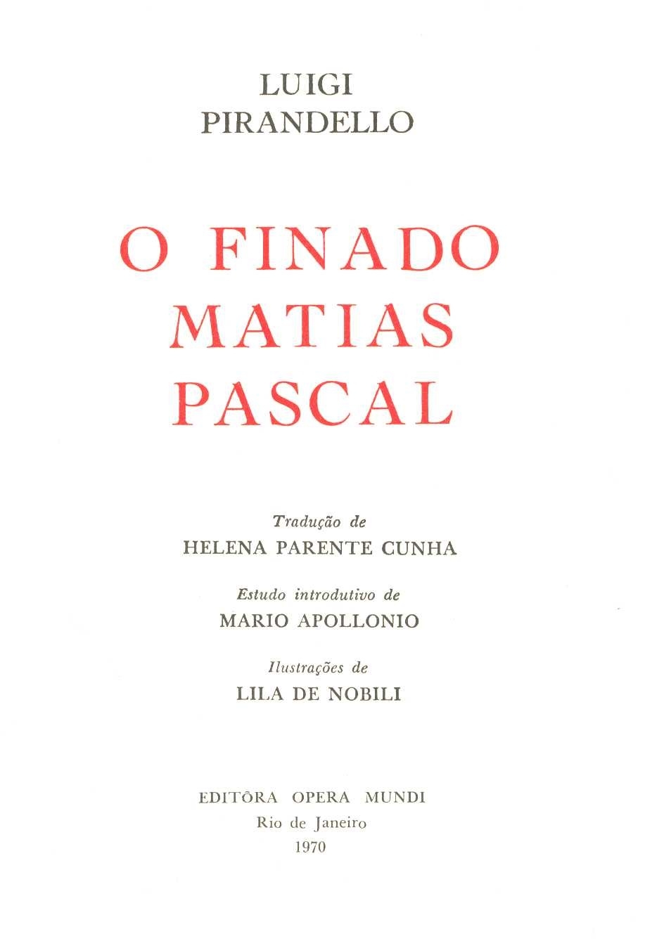 O finado Matias Pascal