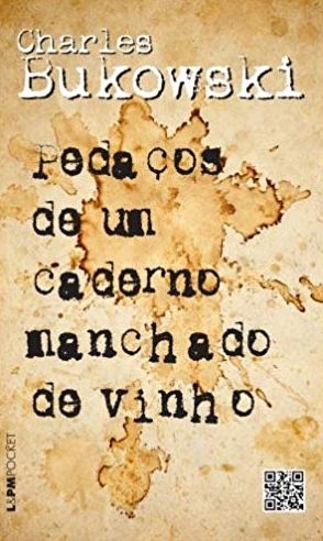 Pedaços de um caderno manchado de vinho