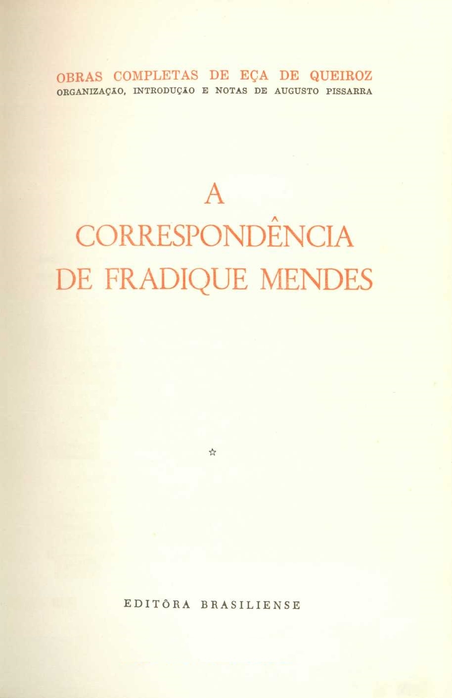 A correspondência de Fradique Mendes