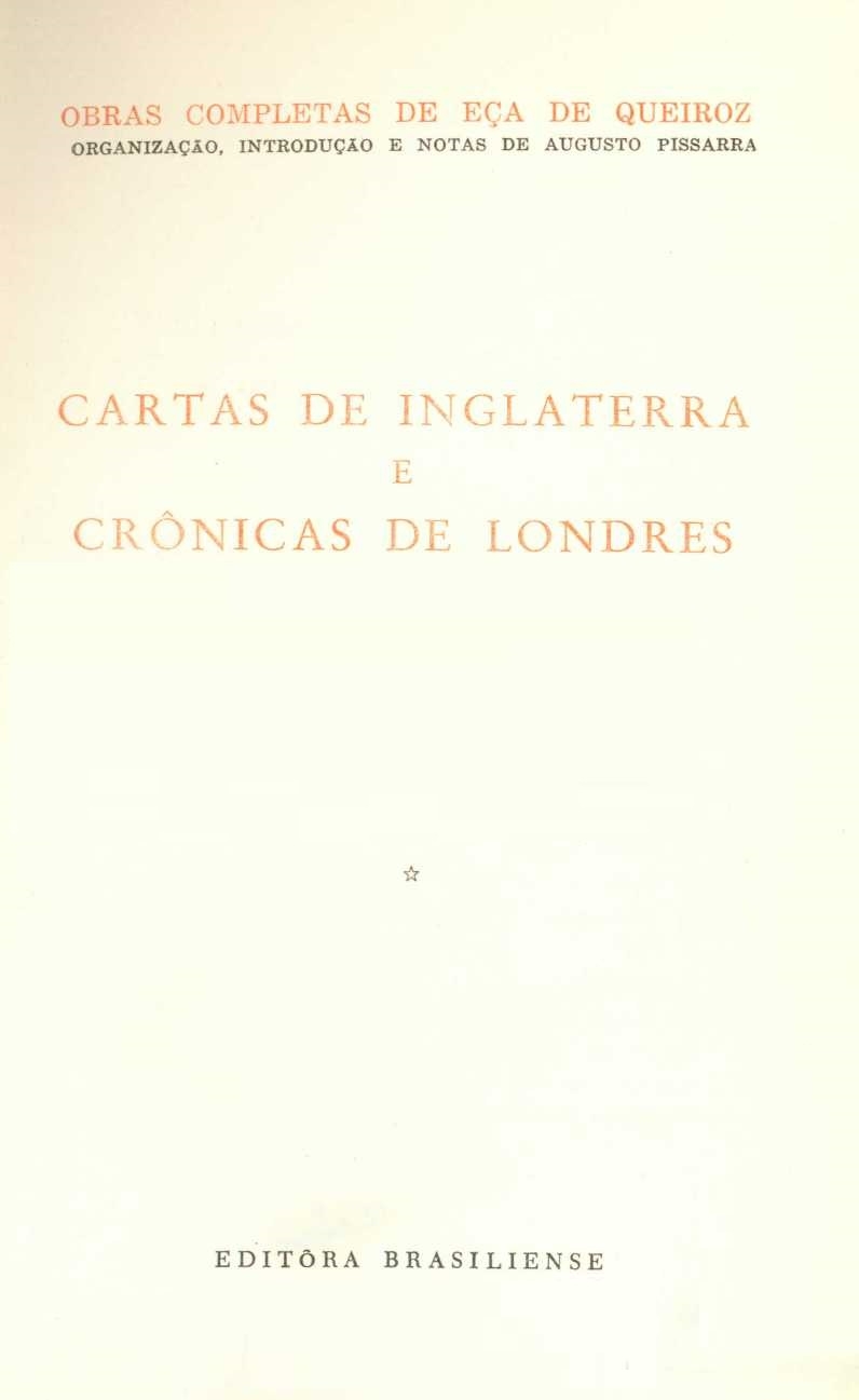 Cartas de Inglaterra e Crônicas de Londres