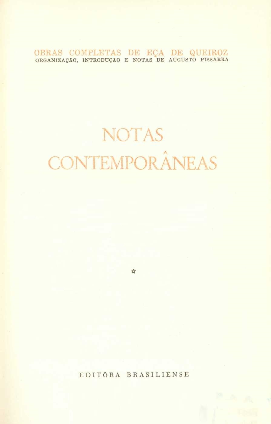 Notas contemporâneas