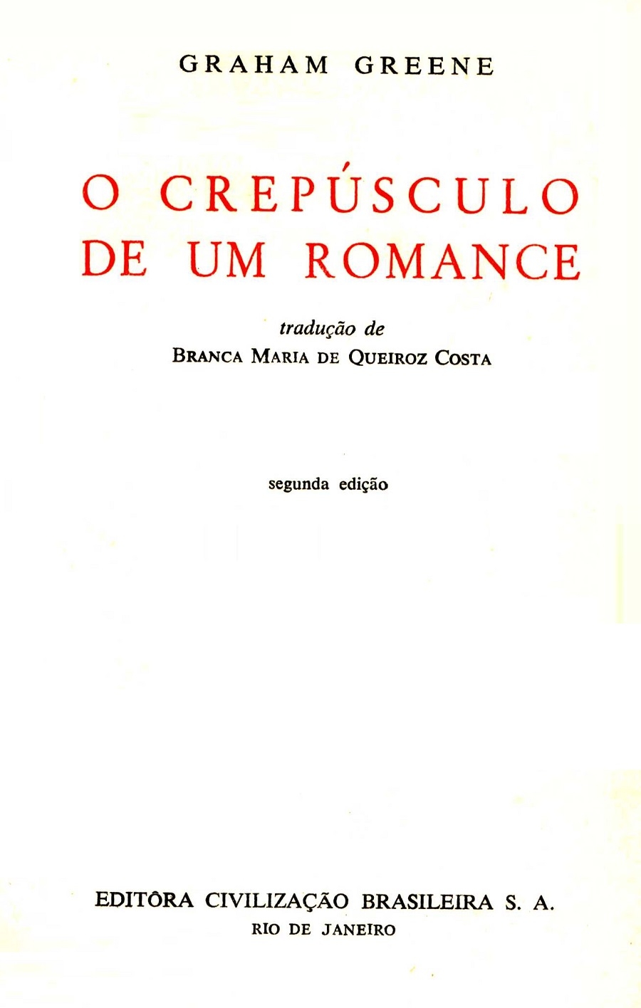 O crepúsculo de um romance
