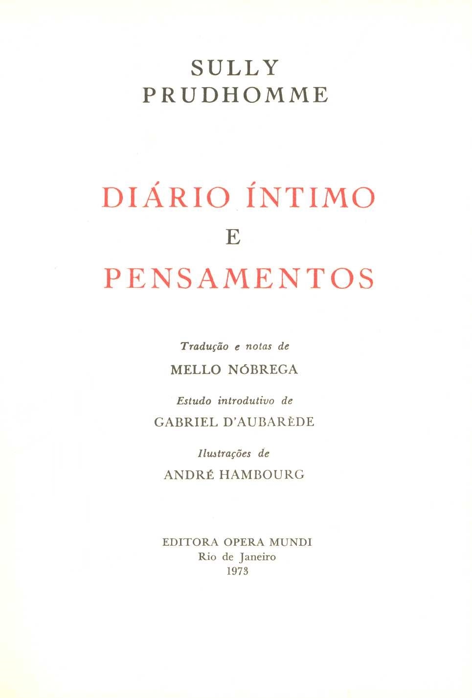 Diário íntimo e Pensamentos