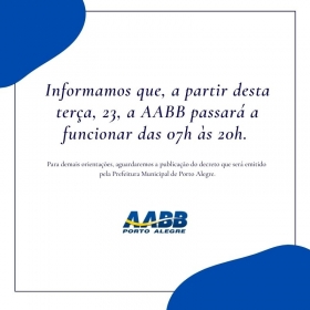 Novo horário de funcionamento