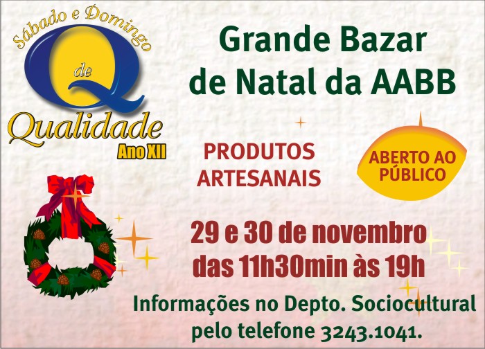 Participe do Sábado e Domingo de Qualidade